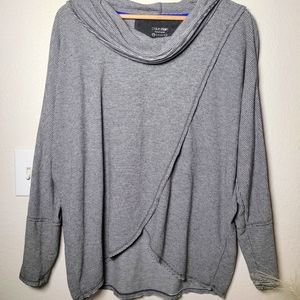 Calvin Klein Performance Stretch Size Small Striped Cowl Neck Sweater Stretch